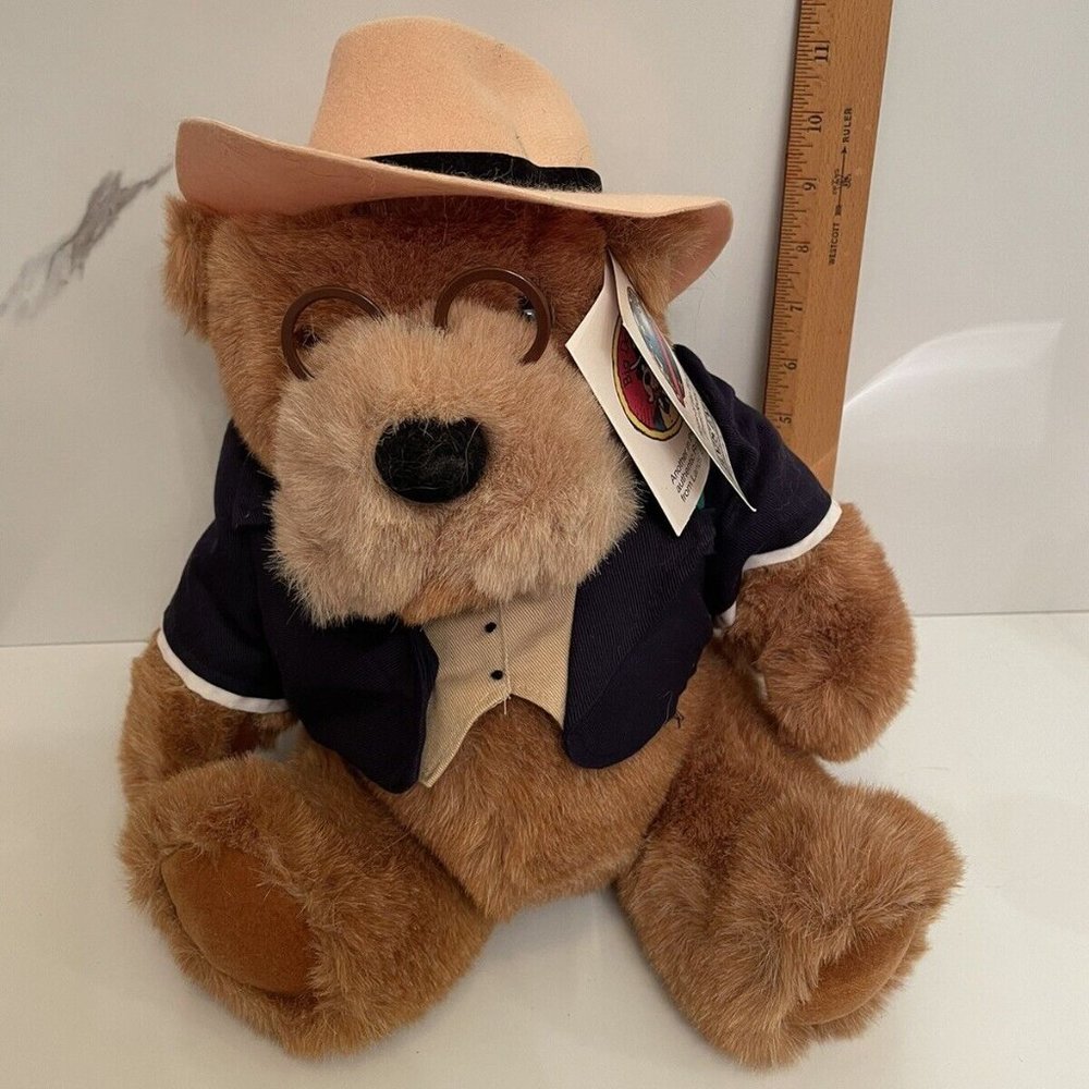 Vintage Lands' End Gund Plush Rugby Teddy Bear Big Daddy 1992 Limited Edition